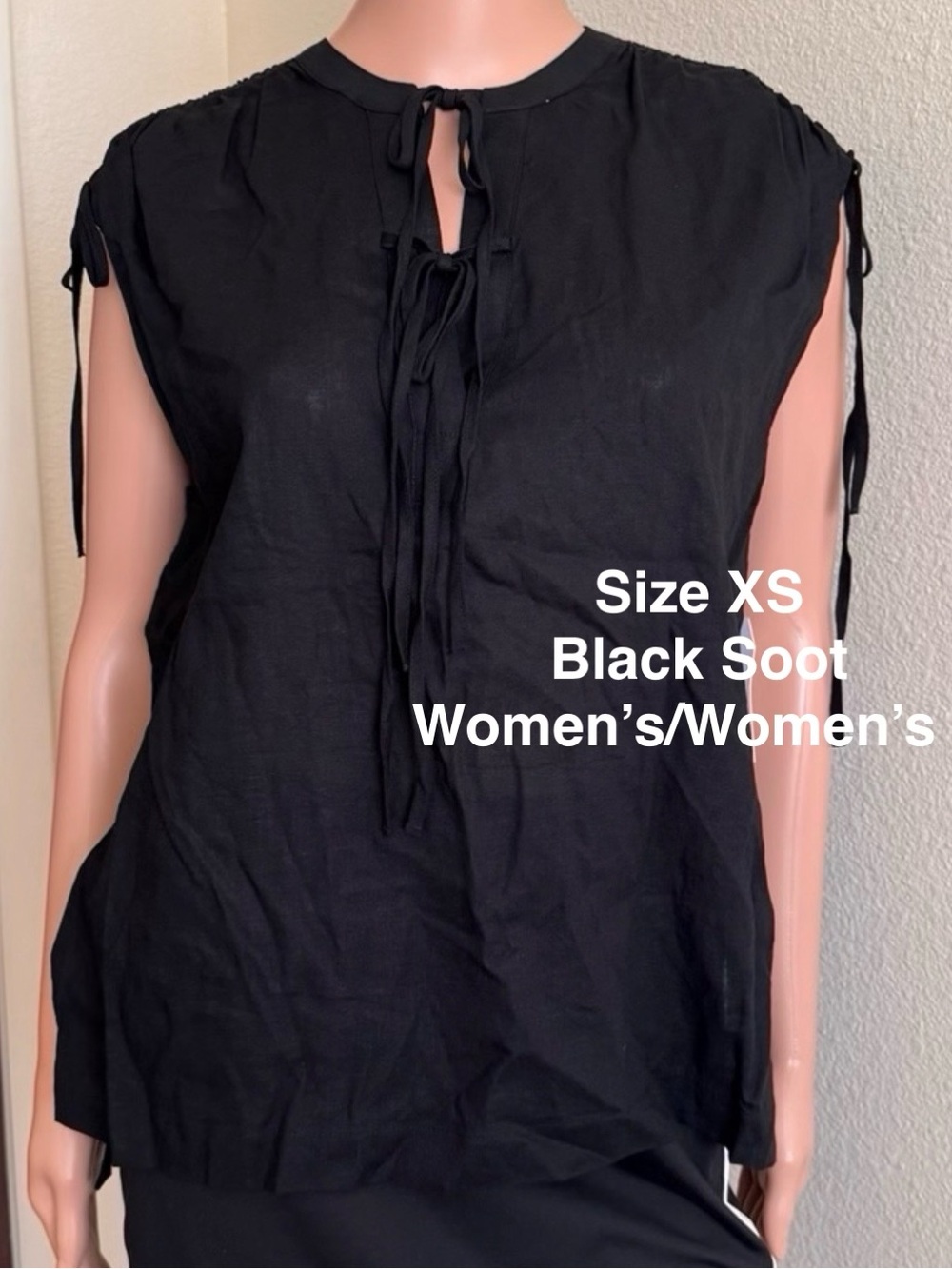 Time and Tru Women's Sleeveless Linen Blend Tunic Top, XS